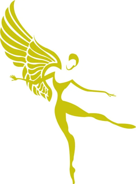 翼のある女性のベクトルイラスト — ストックベクタ