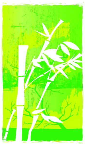 Bamboe Groene Vectorillustratie — Stockvector