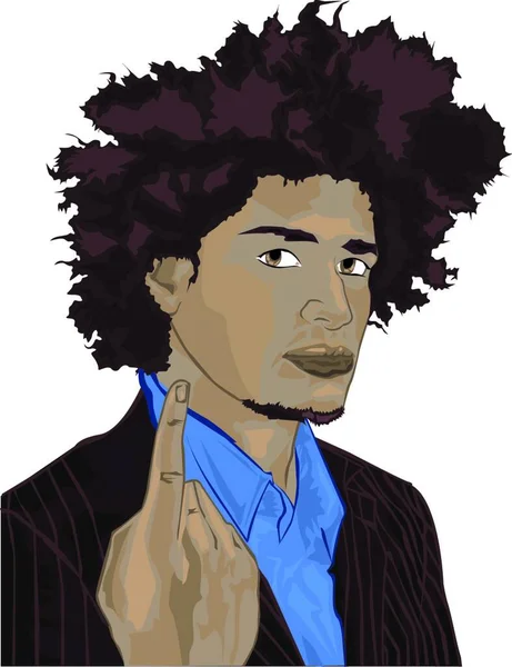 African American Guy Illustration Vectorielle — Image vectorielle