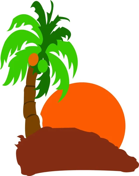 Ilustrace Tropického Ostrova — Stockový vektor