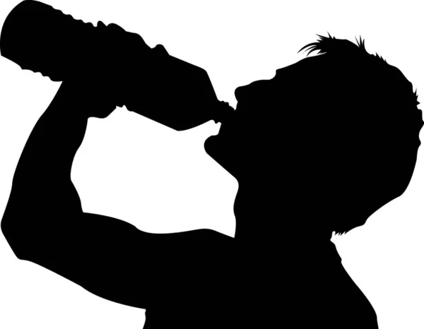 Illustration Des Mannes Der Wasser Trinkt — Stockvektor