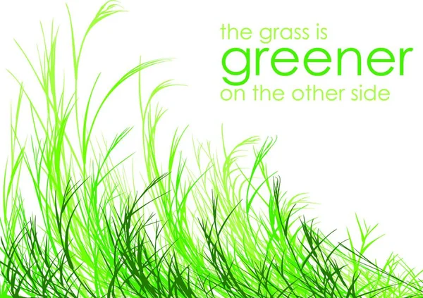Γρασίδι Είναι Πιο Πράσινο Γραφική Διανυσματική Απεικόνιση — Διανυσματικό Αρχείο