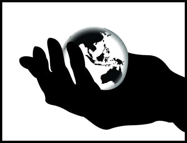 World Hand Illustration Vectorielle Graphique — Image vectorielle