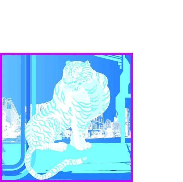 Icône Japonaise Tiger Asia Pour Web Illustration Vectorielle — Image vectorielle