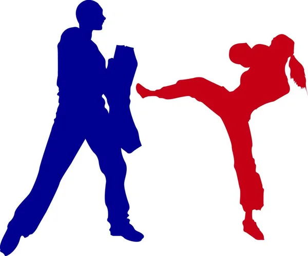 Karate Ilustración Vectorial Diseño Simple — Vector de stock