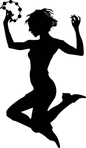 Woman Jumping Vector Illustration Simple Design — Stock Vector
