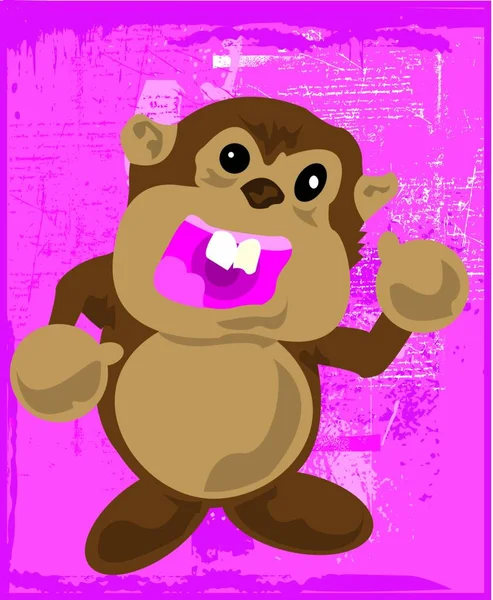 Mad Monkey Διανυσματική Απεικόνιση Απλό Σχέδιο — Διανυσματικό Αρχείο