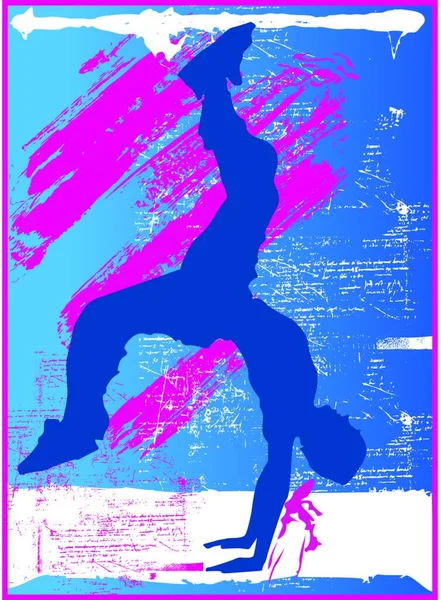 Breakdance Auf Künstlerischem Hintergrund — Stockvektor