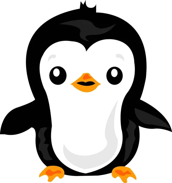 可爱企鹅 彩色矢量插图 — 图库矢量图片