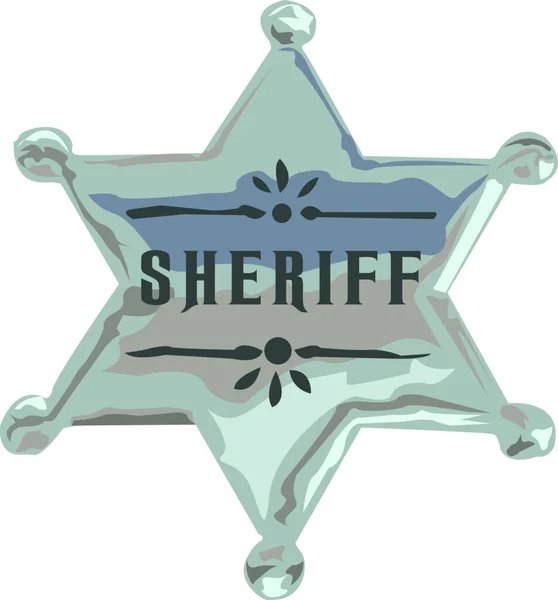 Ilustração Xerife Emblema Prata —  Vetores de Stock