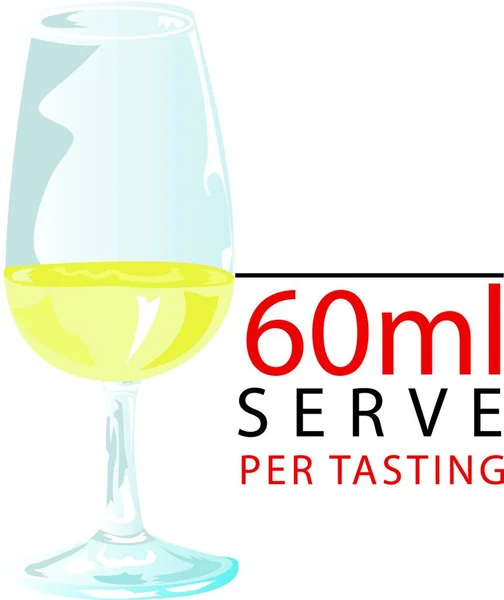 Weißweinverkostung 60Ml Servieren — Stockvektor