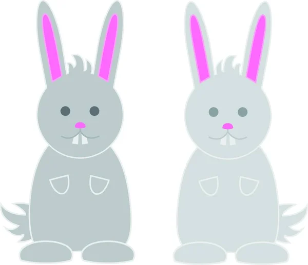 Kaniner Färgglada Vektor Illustration — Stock vektor