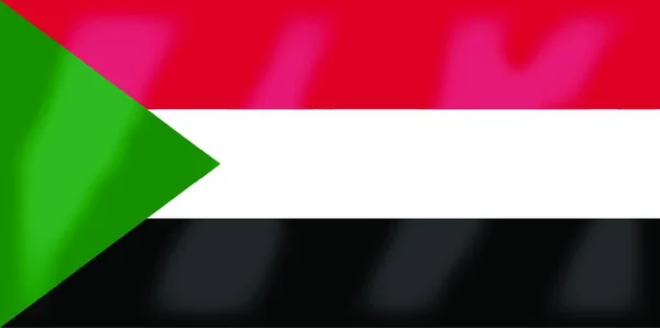 Sudan Flagga Färgglada Vektor Illustration — Stock vektor