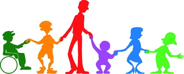 多代家庭 彩色矢量插图 — 图库矢量图片