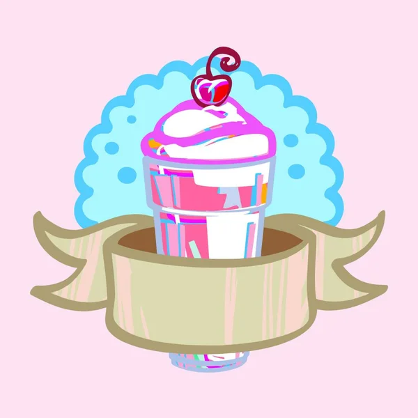 Illustration Vectorielle Milkshake Frais — Image vectorielle