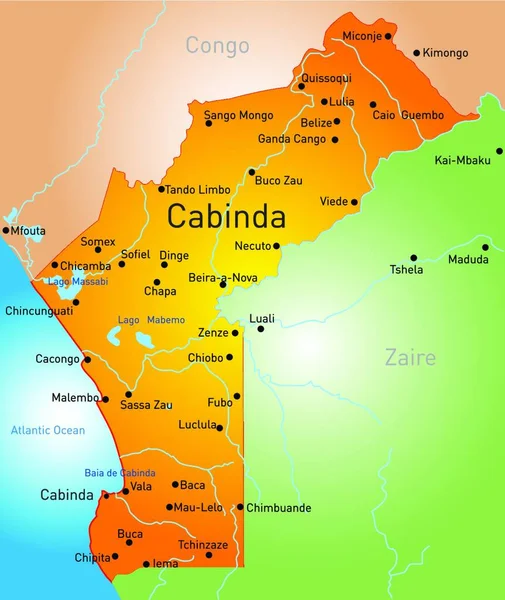 Cabinda Colorful Vector Illustration — Stock Vector
