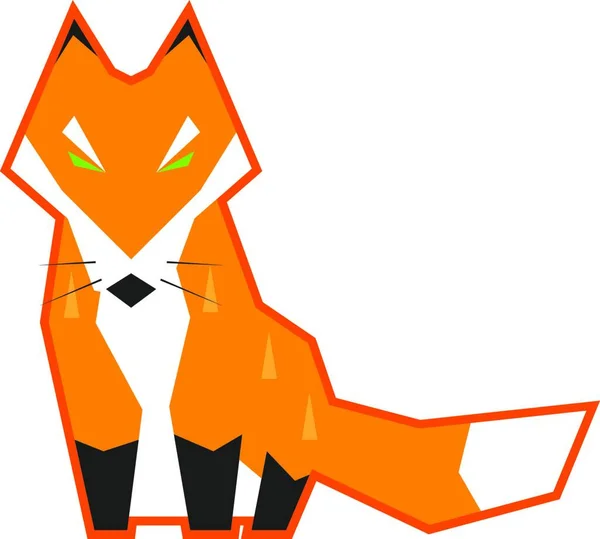 愤怒的红狐狸五彩斑斓的矢量图解 — 图库矢量图片