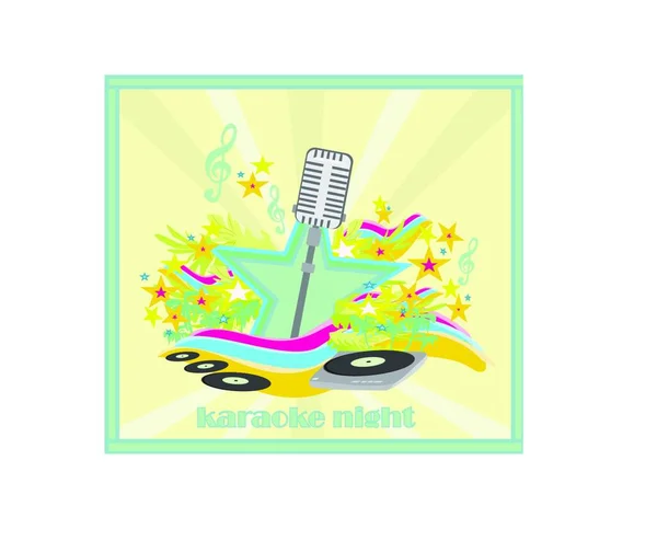 Diseño Fiesta Karaoke Vector Colorido Ilustración — Archivo Imágenes Vectoriales