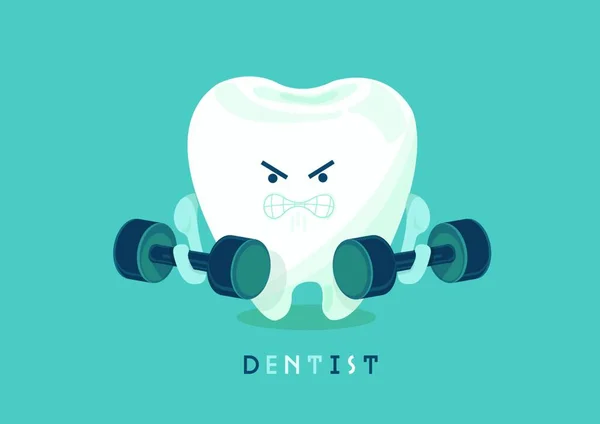 Forte Illustrazione Vettoriale Dei Denti — Vettoriale Stock