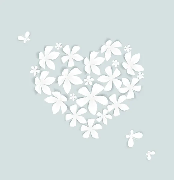 Illustration Vectorielle Floral Heart — Image vectorielle