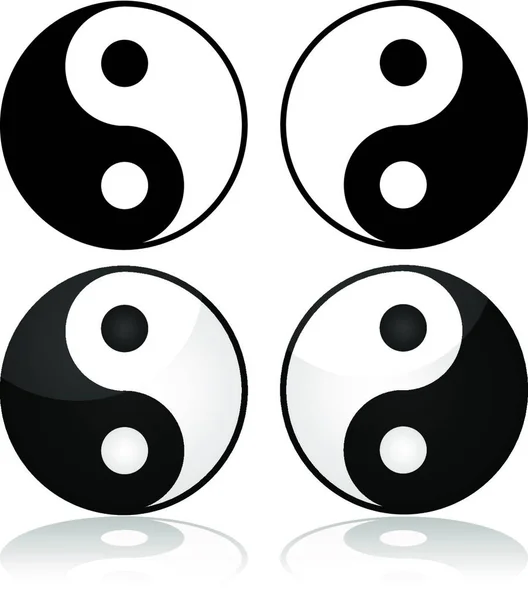 Yin Yang Set Vector Illustratie — Stockvector