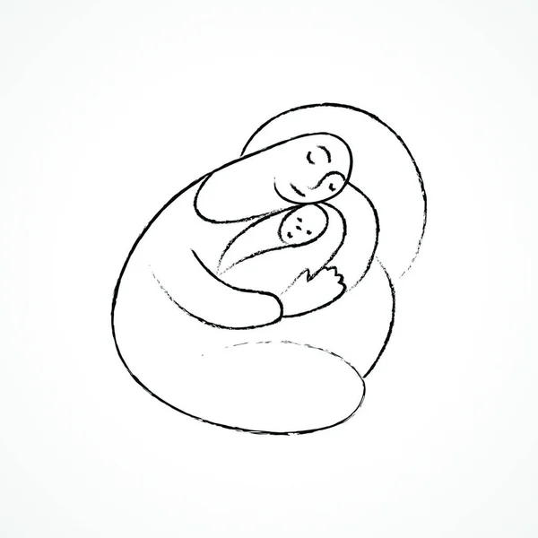 Illustration Vectorielle Croquis Maternité Ancienne — Image vectorielle