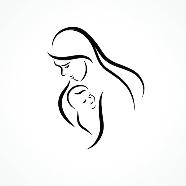 Μητρότητα Σκίτσο Διανυσματική Απεικόνιση — Διανυσματικό Αρχείο