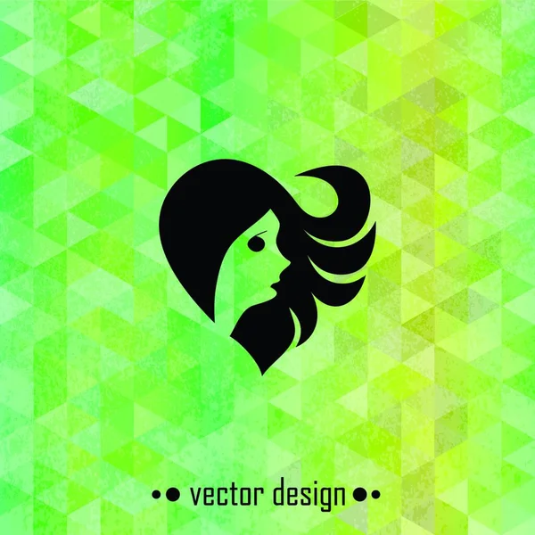 Vector Girl Icon Heart — Stock Vector