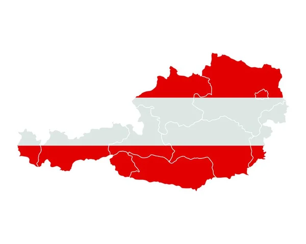 Mapa Bandeira Áustria —  Vetores de Stock