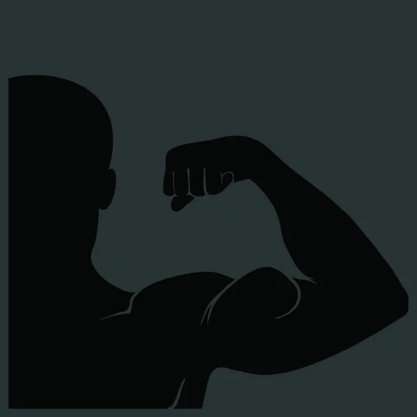 Illustration Silhouette Homme Fort — Image vectorielle