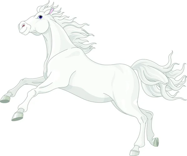 Illustratie Van Het Mooie Witte Paard — Stockvector