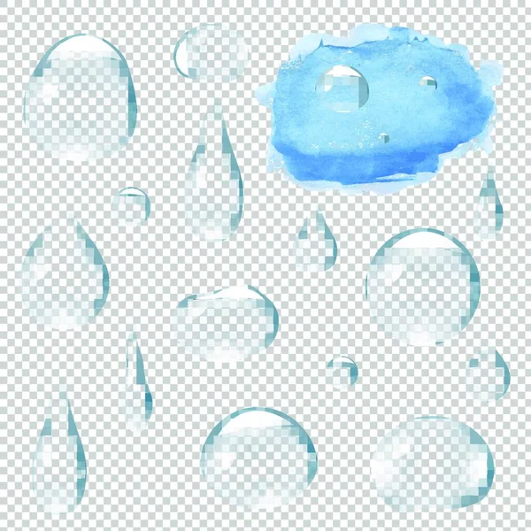 Water Drops Set Vector Illustration Simple Design — 스톡 벡터