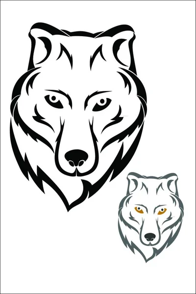 オオカミの頭のシンボルのイラスト — ストックベクタ