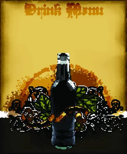 Ilustración Del Menú Cerveza — Archivo Imágenes Vectoriales