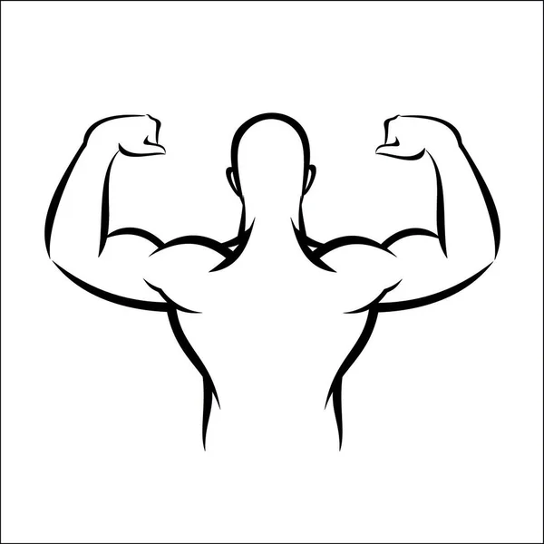Illustration Muskelmannen — Stock vektor