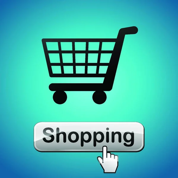 Illustratie Van Shopping Web Button — Stockvector