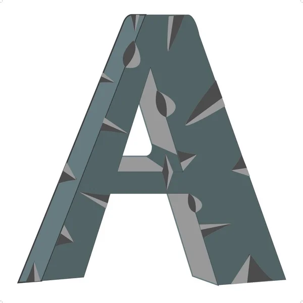 Letter Stone Vector Illustration Simple Design — Stock Vector