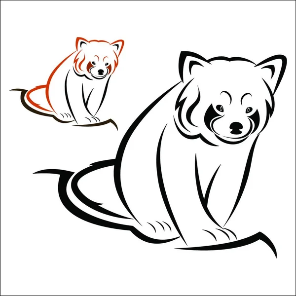 Κόκκινο Panda Διανυσματική Απεικόνιση Απλό Σχέδιο — Διανυσματικό Αρχείο