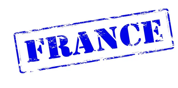 Francia Texto Estilo Sello Estampado Sobre Fondo Blanco — Vector de stock