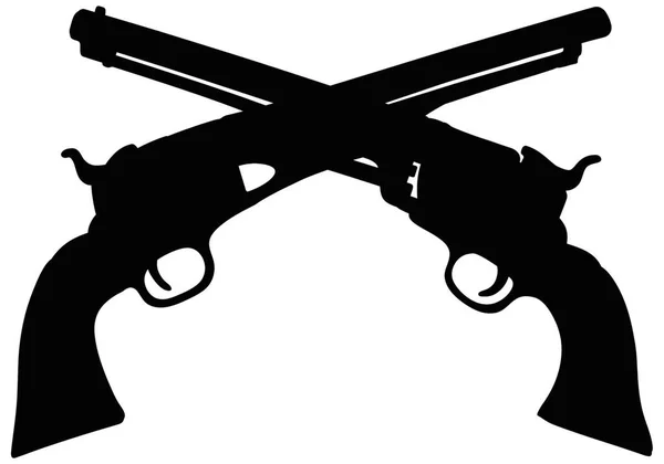 Old American Handguns Vector Illustration Simple Design — Stock Vector