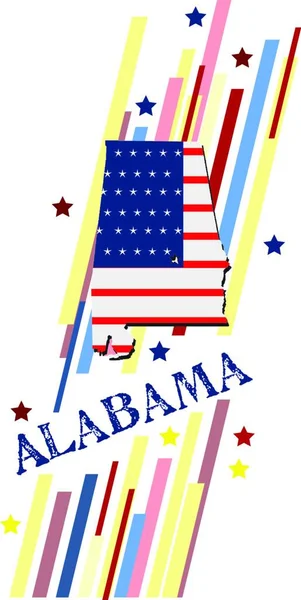 Banner Alabama Vektorové Ilustrace Jednoduchý Design — Stockový vektor
