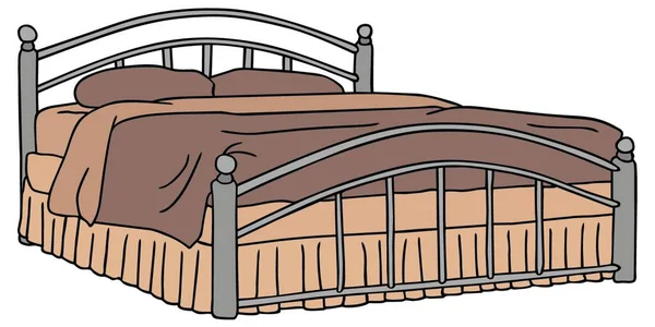 Διπλό Κρεβάτι Διανυσματική Απεικόνιση Απλό Σχέδιο — Διανυσματικό Αρχείο