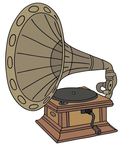 Vintage Gramophone Vector Illustration Simple Design — Stock Vector