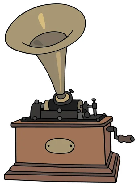 Vintage Phonograph Vector Illustration Simple Design — Stock Vector