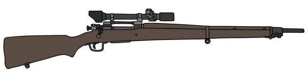 Rifle Militar Antiguo Ilustración Vectorial Diseño Simple — Vector de stock