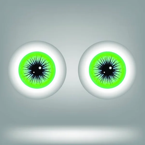 Grüne Augen Vektorillustration Einfaches Design — Stockvektor