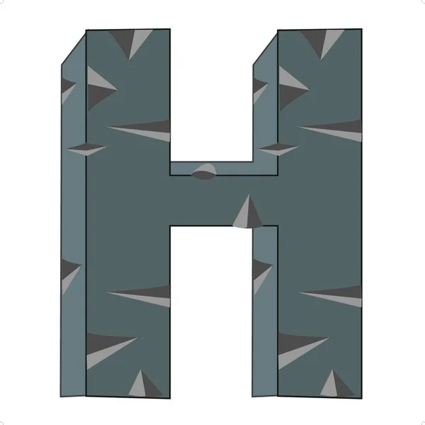 石头字母H 矢量图解简单设计 — 图库矢量图片