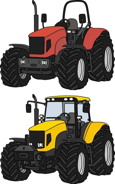 Tractores Ilustración Vectorial Diseño Simple — Vector de stock