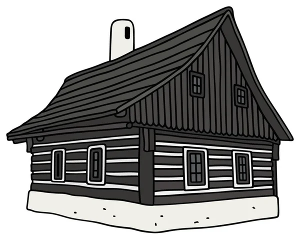 Παλιά Λαϊκή Σπίτι Διανυσματική Απεικόνιση Απλό Σχέδιο — Διανυσματικό Αρχείο