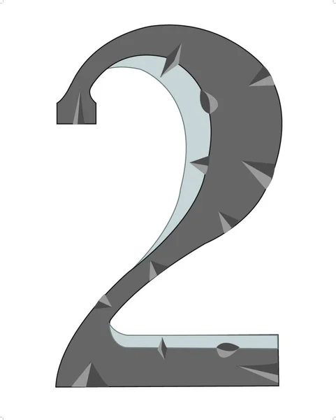 Numeral Dos Ilustración Vectorial Diseño Simple — Vector de stock